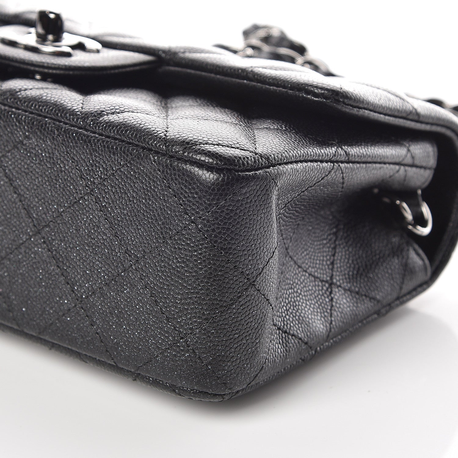 Chanel Iridescent Caviar Quilted Mini Rectangular Flap Black 9 of 9
