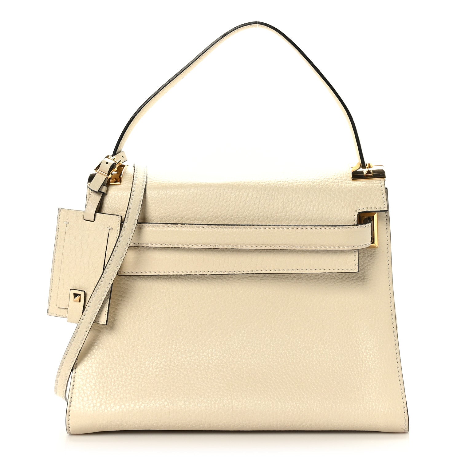 Valentino Garavani Grained Calfskin Medium My Rockstud Frame Bag Light Ivory 1 of 9