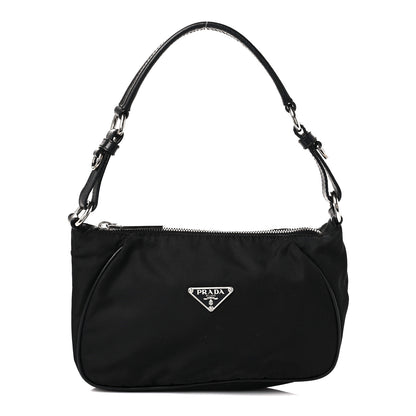 Prada Tessuto Nylon Saffiano Pochette Black 1 of 9