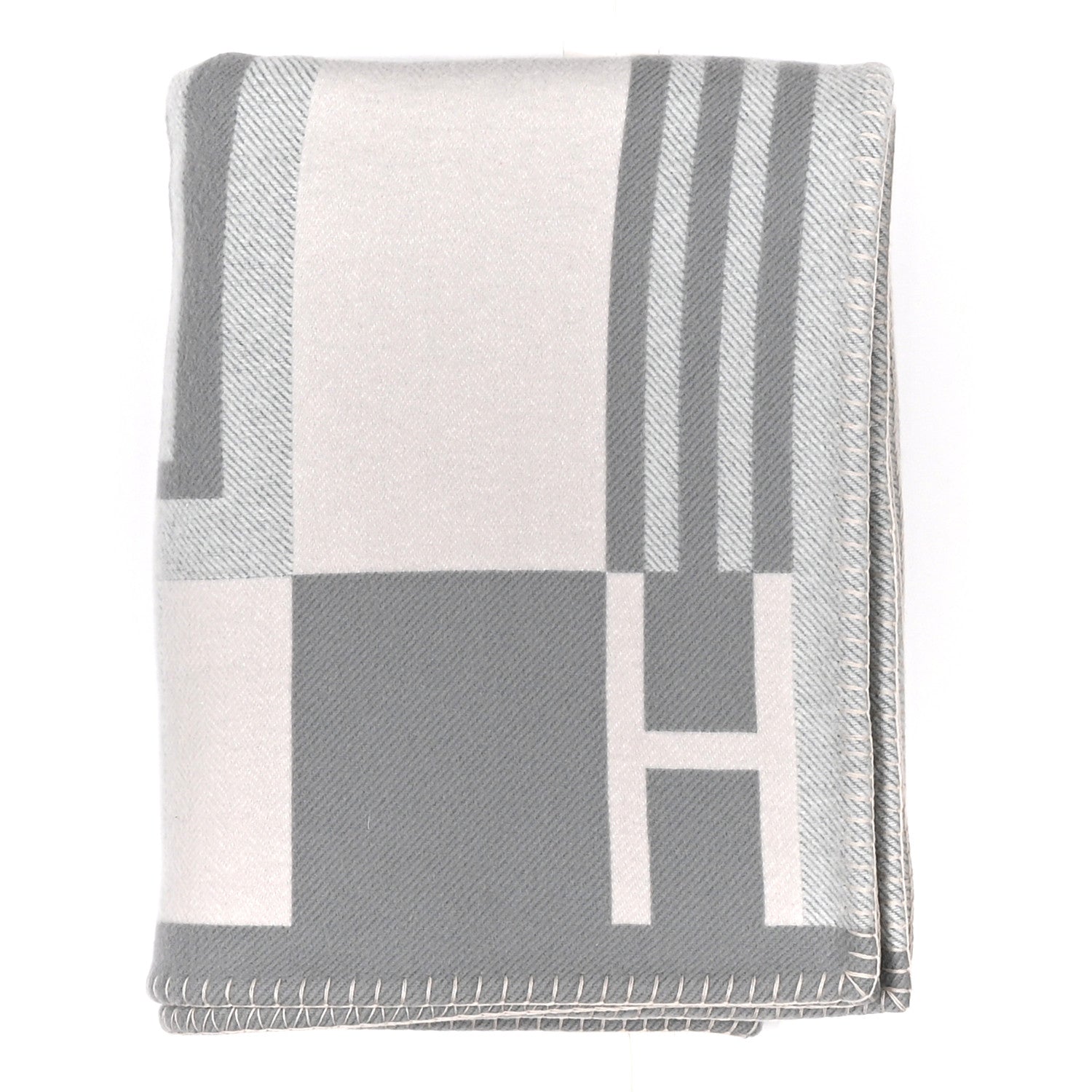 Hermes Wool Cashmere Ithaque Blanket Gris Perle 1 of 3