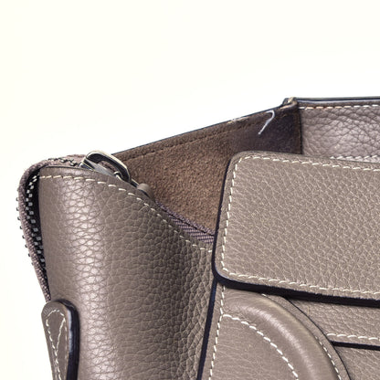 Celine Drummed Calfskin Micro Luggage Souris 8 of 8