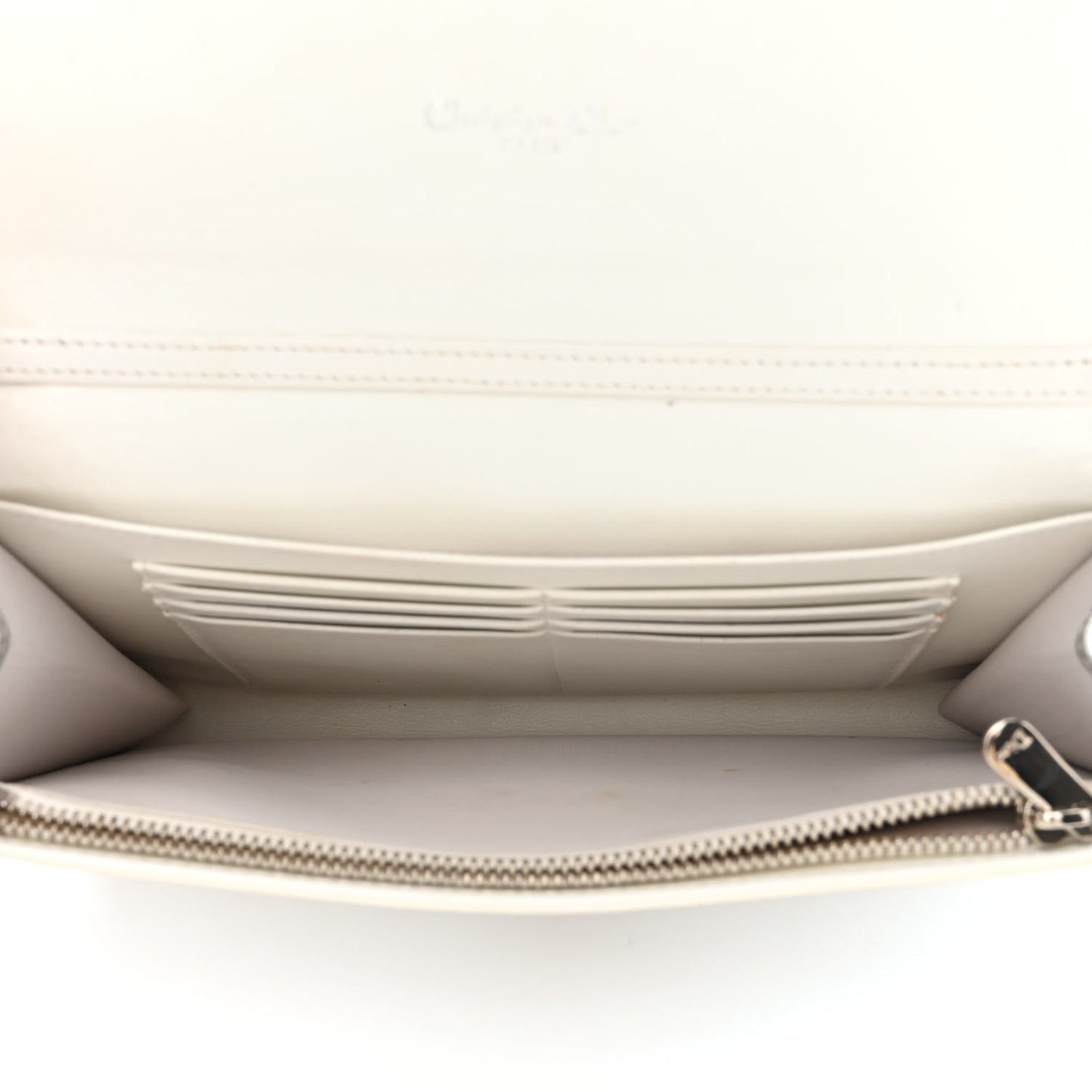 Goatskin Diorever Wallet On Chain Argent