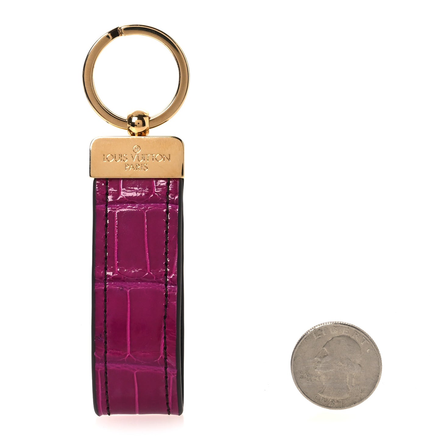 Alligator Dragonne Key Holder Fuchsia