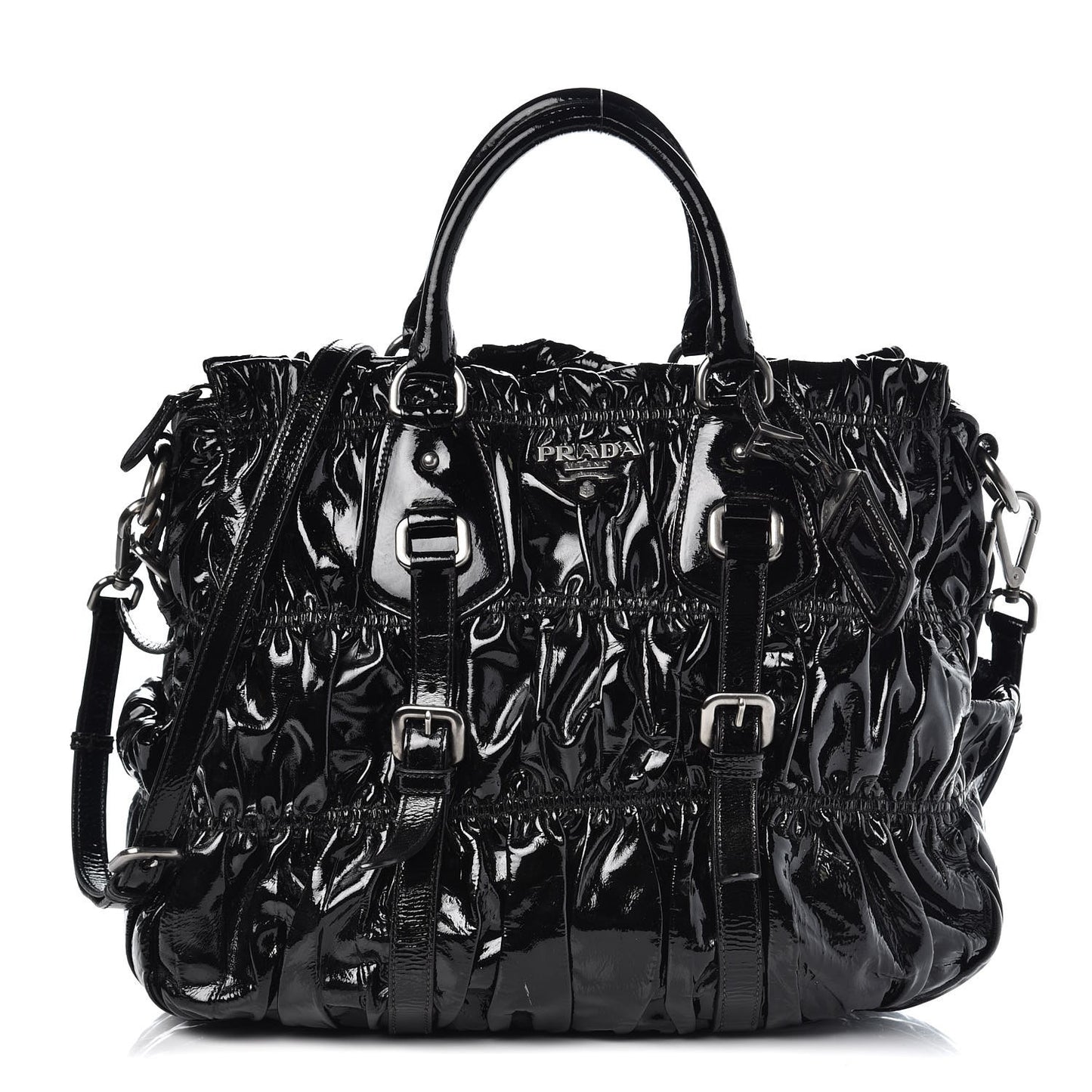 Vernice Gaufre Tote Black