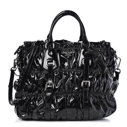 Prada Vernice Gaufre Tote Black 1 of 12