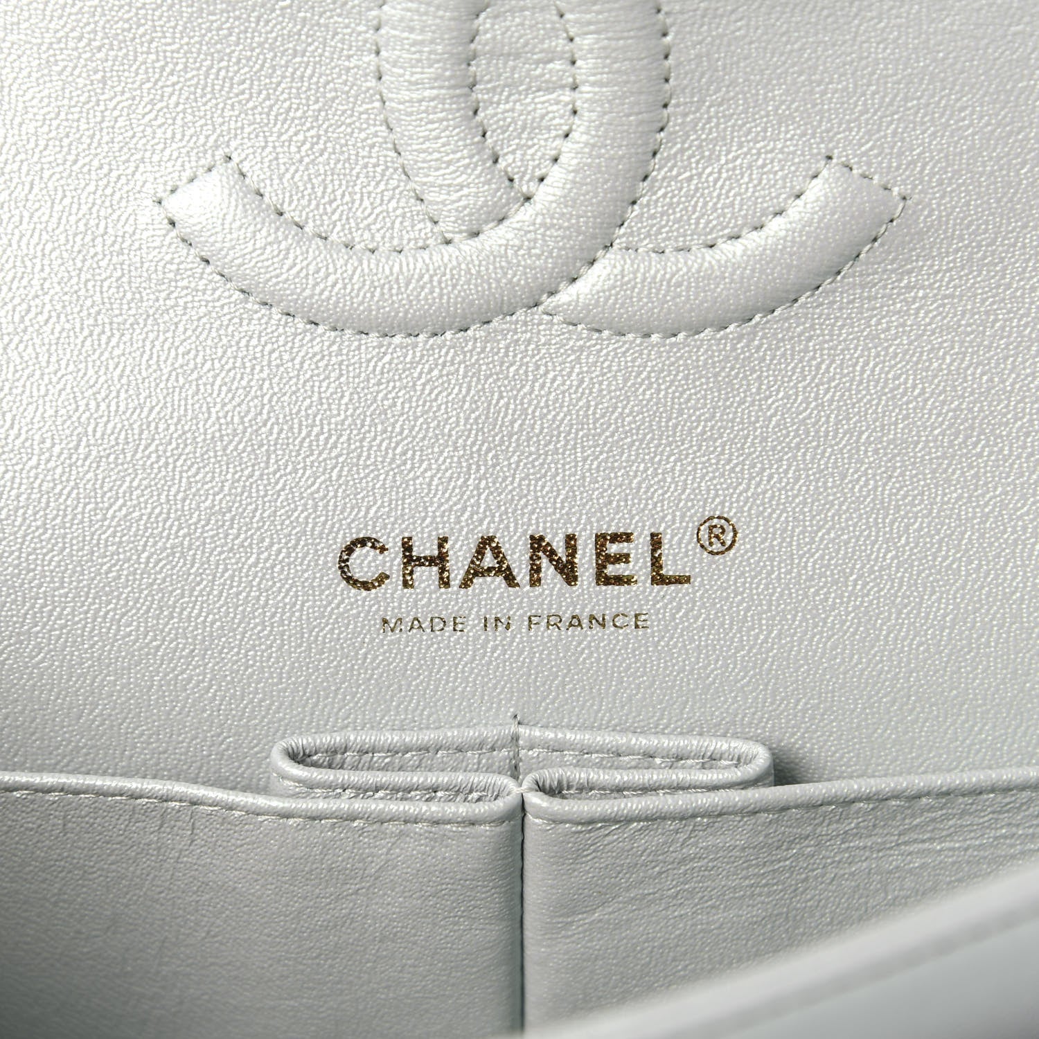 Chanel Iridescent Lambskin Quilted Medium Double Flap Light Blue 8 of 11