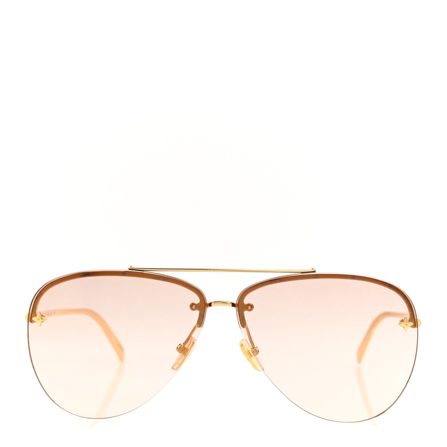 Metal Monogram LV Pilot Light Sunglasses Z1913U Gold Gradiant Brown