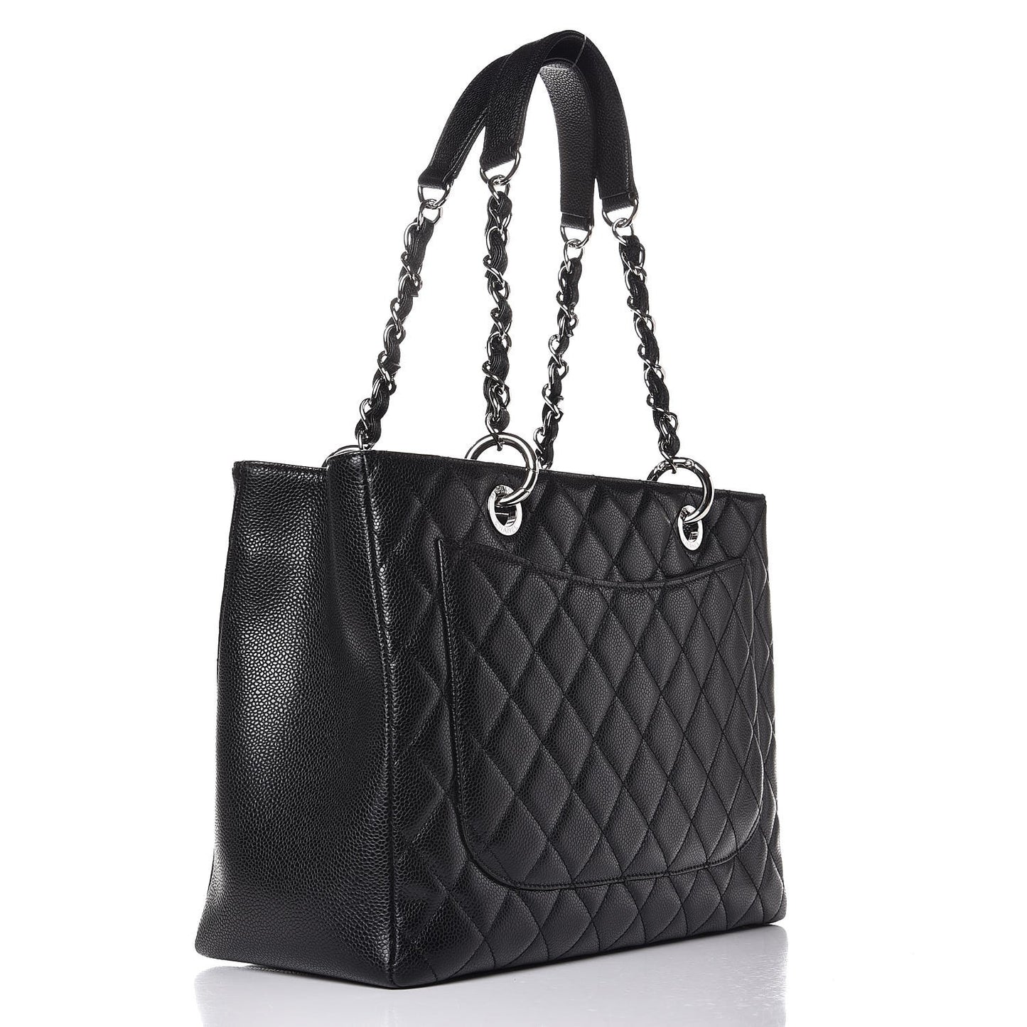 Caviar Quilted Grand Shopping Tote GST Black