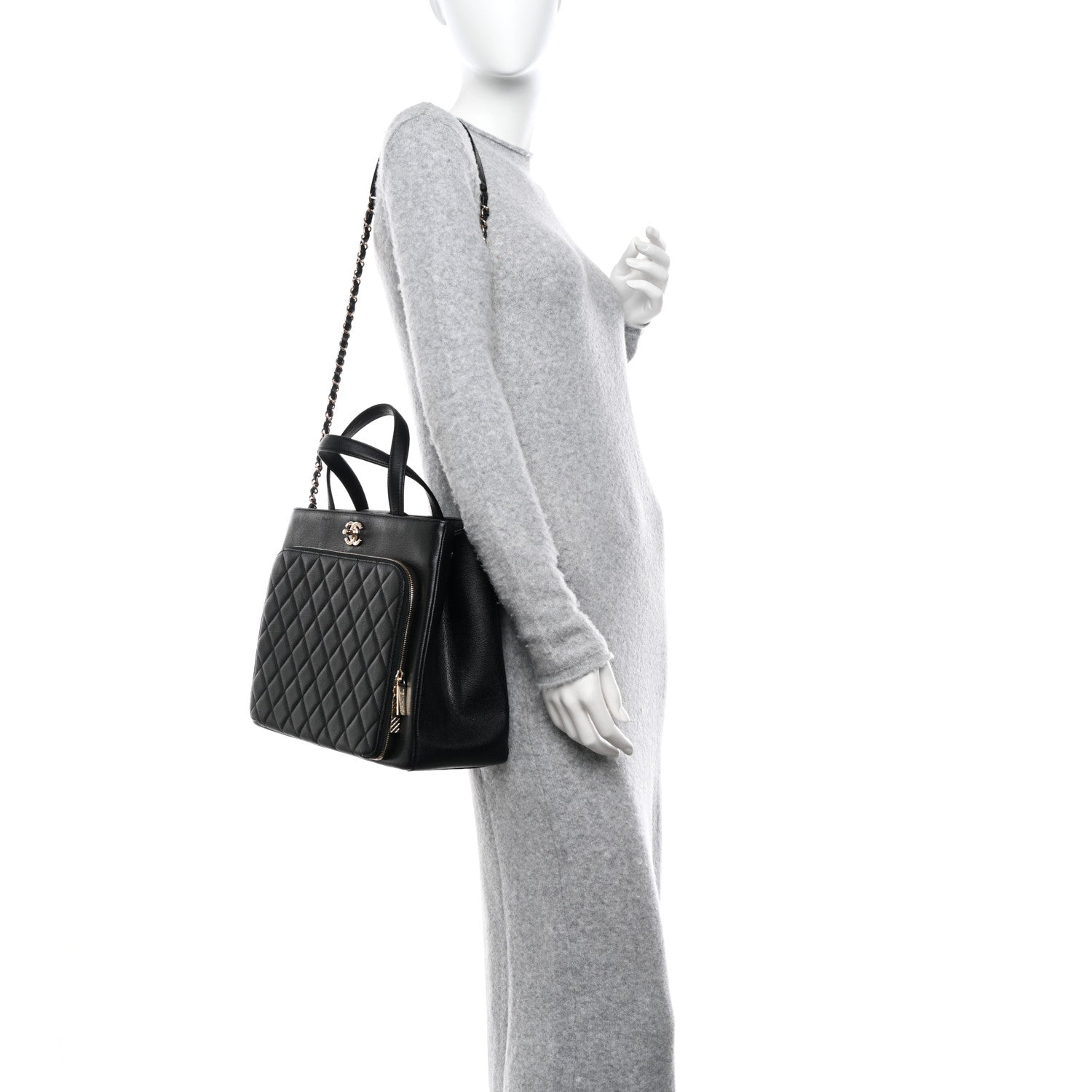 Chanel Caviar Quilted Large Business Affinity Shopping Bag Black 3 of 11