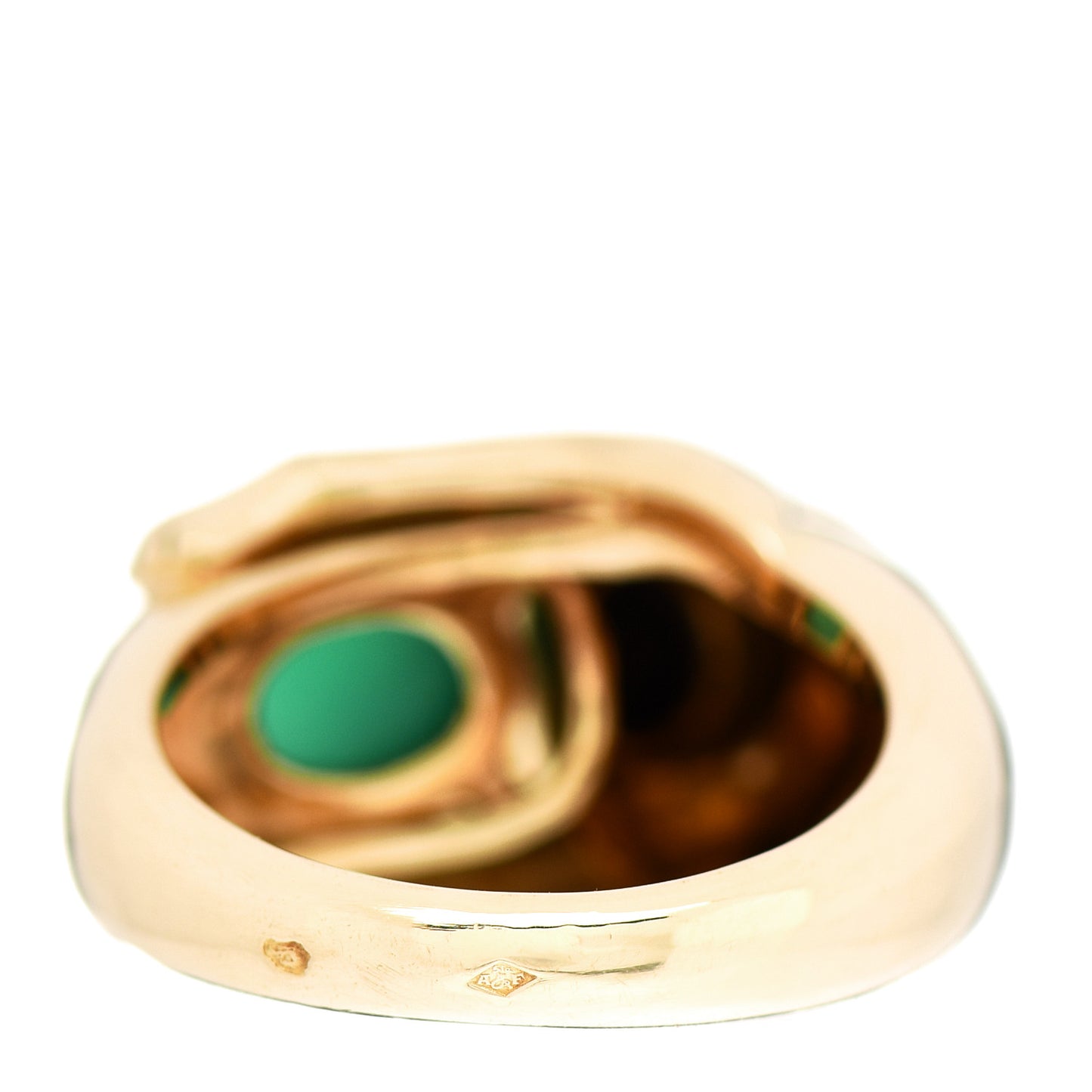 18K Yellow Gold Onyx Chalcedony Panthère De Cartier Ring 53 6.5
