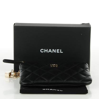 Chanel Lambskin Quilted Zip Casino Coin Purse Black 4 of 7
