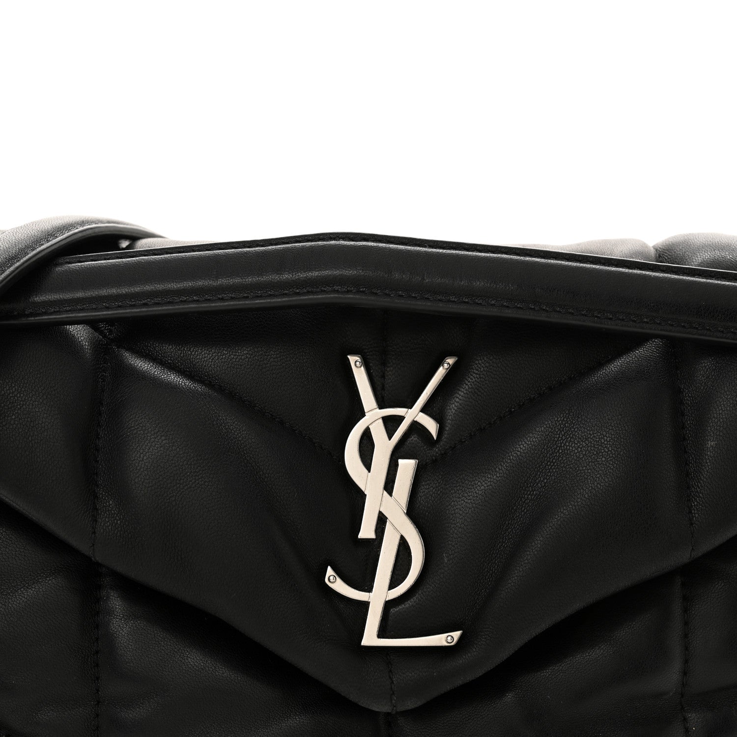 Saint Laurent Lambskin Quilted Small Loulou Puffer Monogram Chain Satchel Black 8 of 15