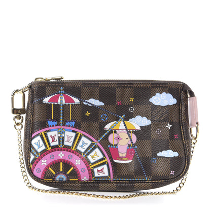 Louis Vuitton Damier Ebene 2020 Christmas Animation Big Wheel Mini Pochette Accessories Rose Ballerine 1 of 6