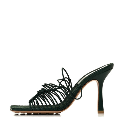 Bottega Veneta Raffia Elasticized Stretch Mule Sandals 36.5 Emerald Green 1 of 7