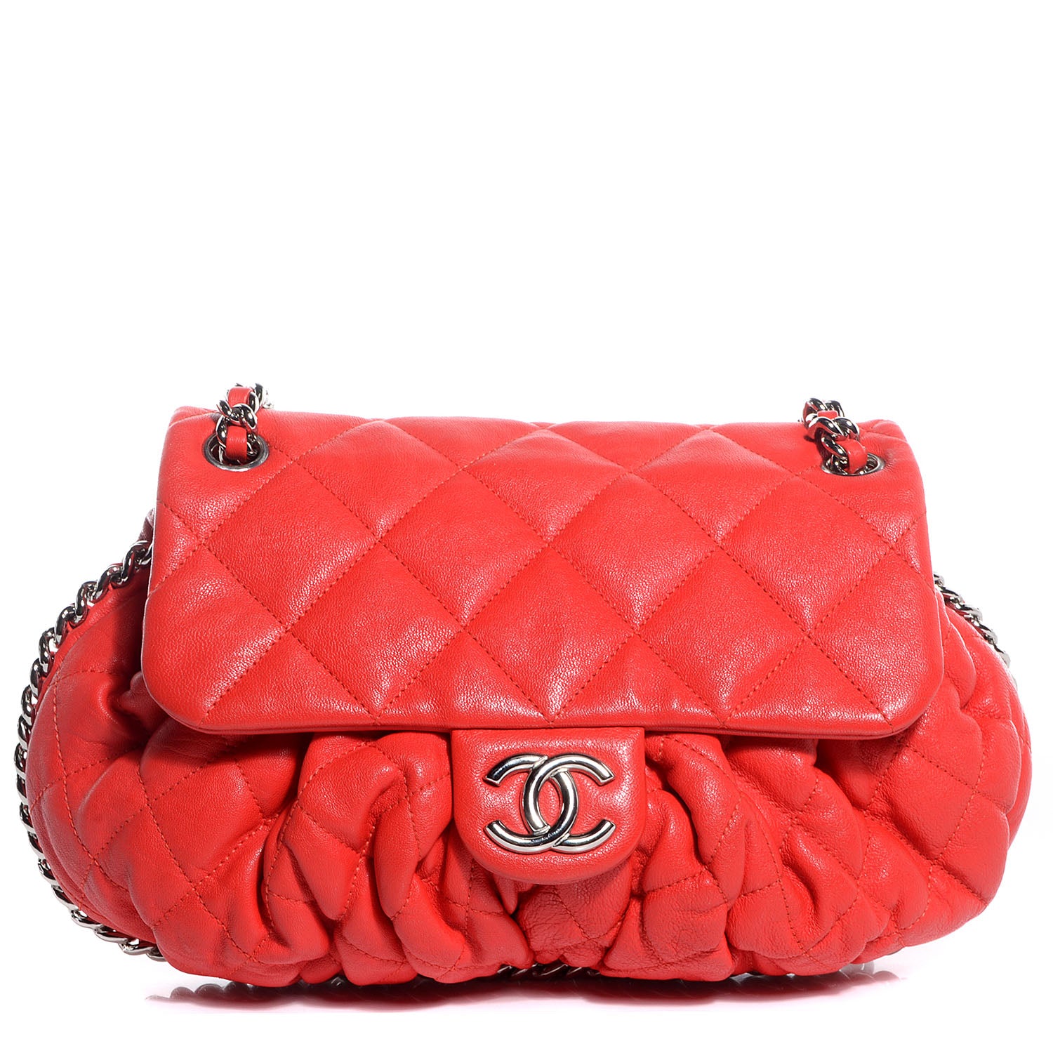 Chanel Washed Lambskin Chain Around Medium Messenger Coral 1 of 8