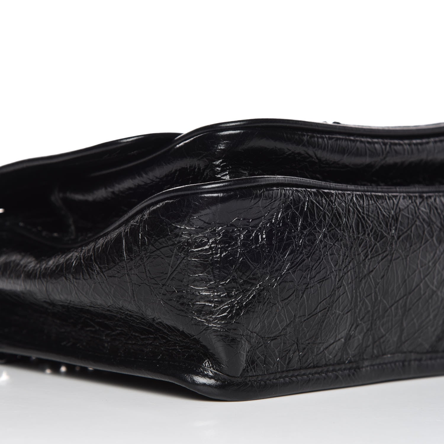 Saint Laurent Crinkled Calfskin Matelasse Monogram Baby Niki Chain Satchel Black 5 of 9