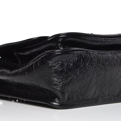 Saint Laurent Crinkled Calfskin Matelasse Monogram Baby Niki Chain Satchel Black 5 of 9