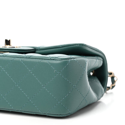 Chanel Lambskin Quilted Mini Rectangular Flap Green 9 of 11