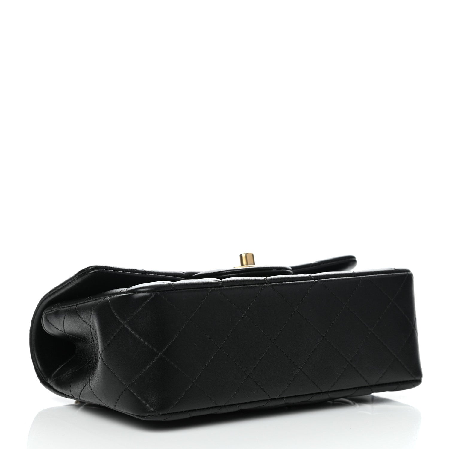 Chanel Lambskin Quilted Mini Top Handle Rectangular Flap Black 4 of 12