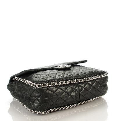 Chanel Washed Lambskin Quilted Maxi Chain Around Flap Black 4 of 7