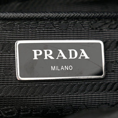 Prada Re-Nylon Vela Saffiano Double Buckle Messenger Shoulder Bag Black 6 of 10