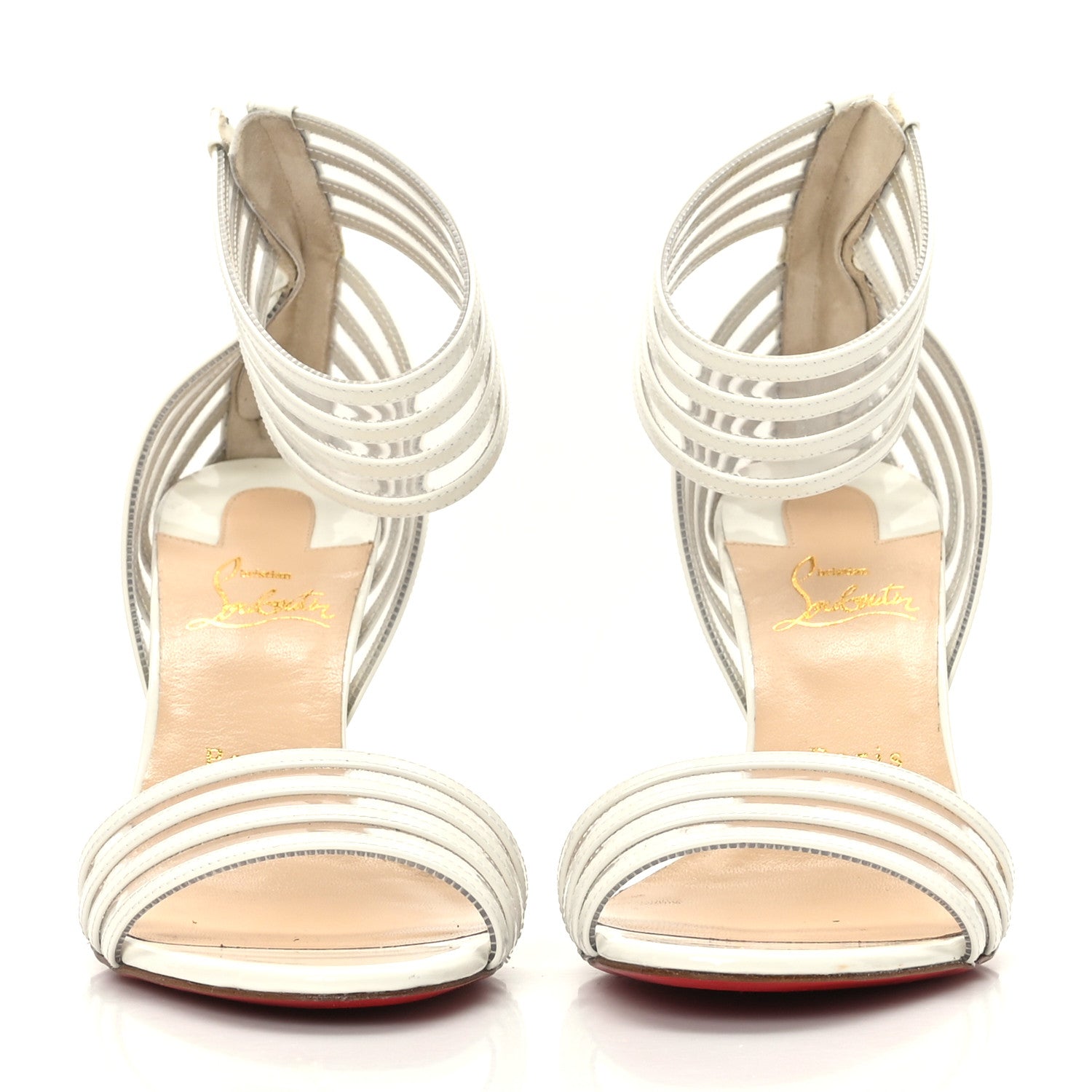 Christian Louboutin Patent PVC Myriadiam 85 Pumps 38 Snow 2 of 8
