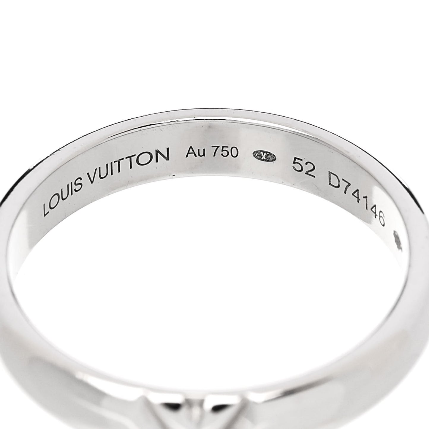 18K White Gold LV Volt Multi Wedding Band Ring 52 6