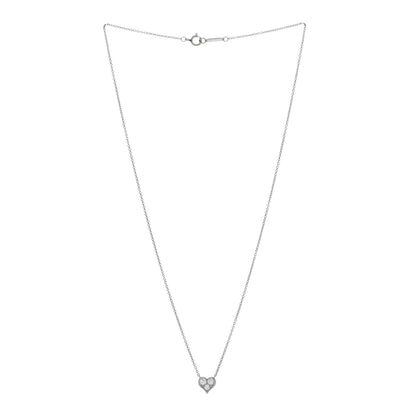 Tiffany Platinum Diamond Heart Pendant Necklace 3 of 6