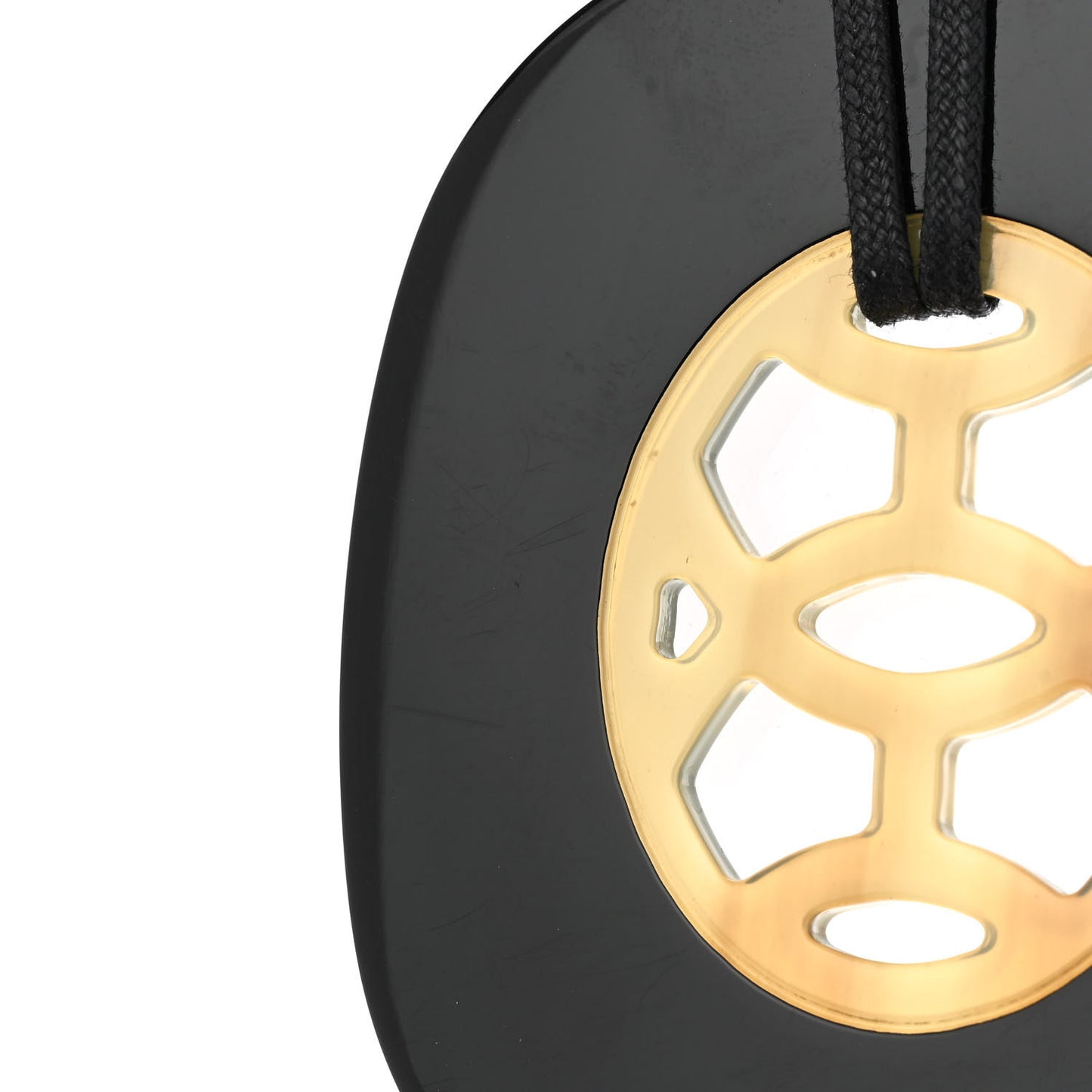 Buffalo Horn Lacquer Lift Necklace GM Black