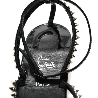 Christian Louboutin Patent Calfskin Spike So Me Tonguetta Flat Sandals 41 Black 9 of 11