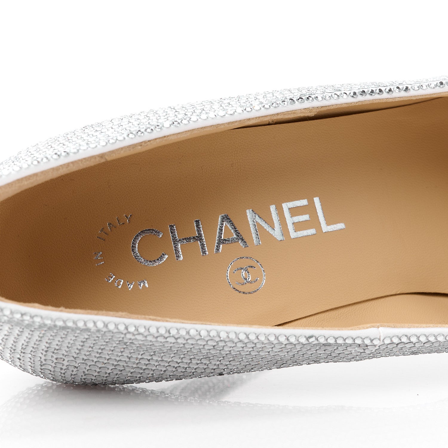 Chanel Strass Cap Toe Pumps 38 Silver Black 7 of 8