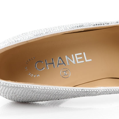 Chanel Strass Cap Toe Pumps 38 Silver Black 7 of 8