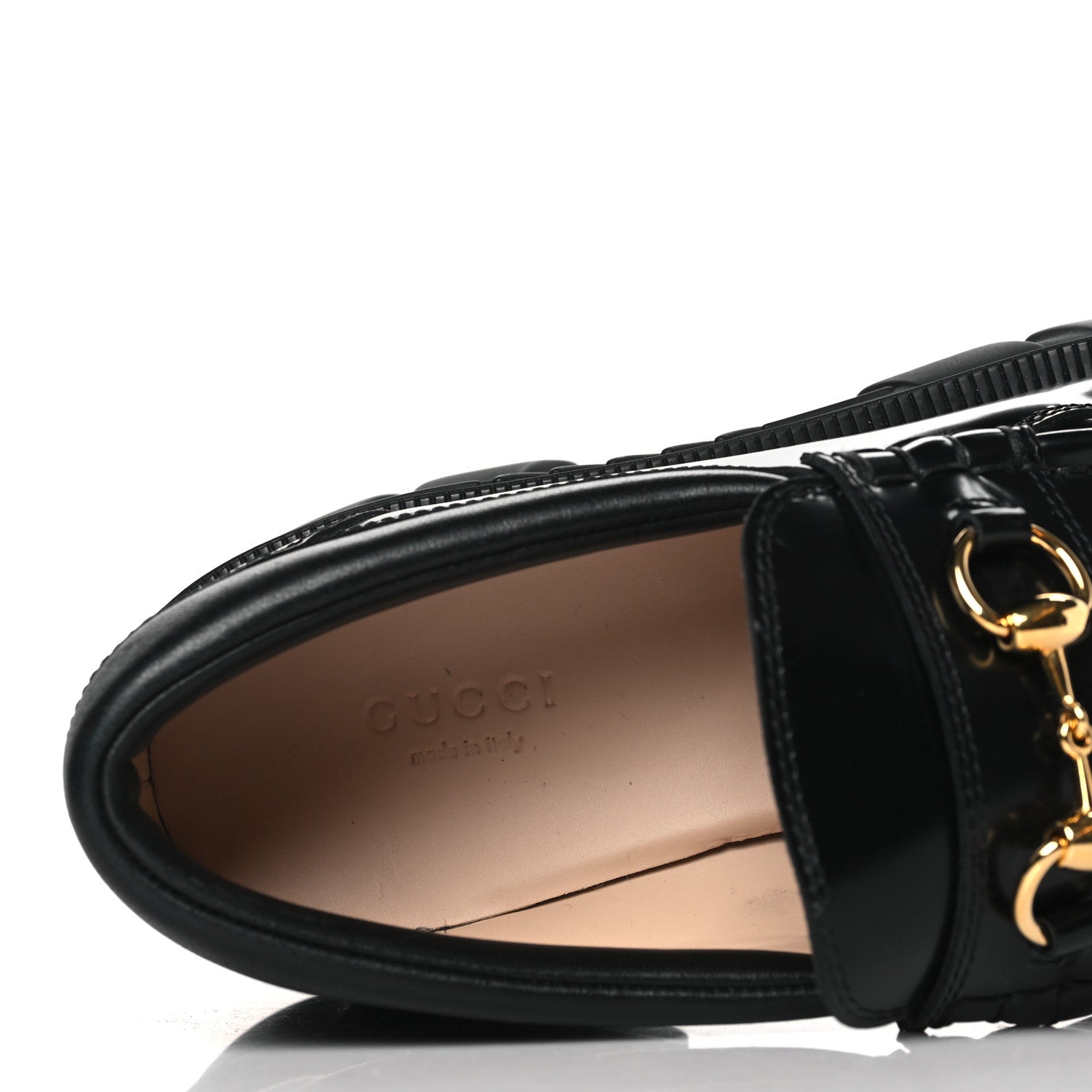 Gucci Magnum Calfskin Nappa Samoa Womens Horsebit Platform Chunky Lug Sole 40mm Loafers 39 Black 6 of 8