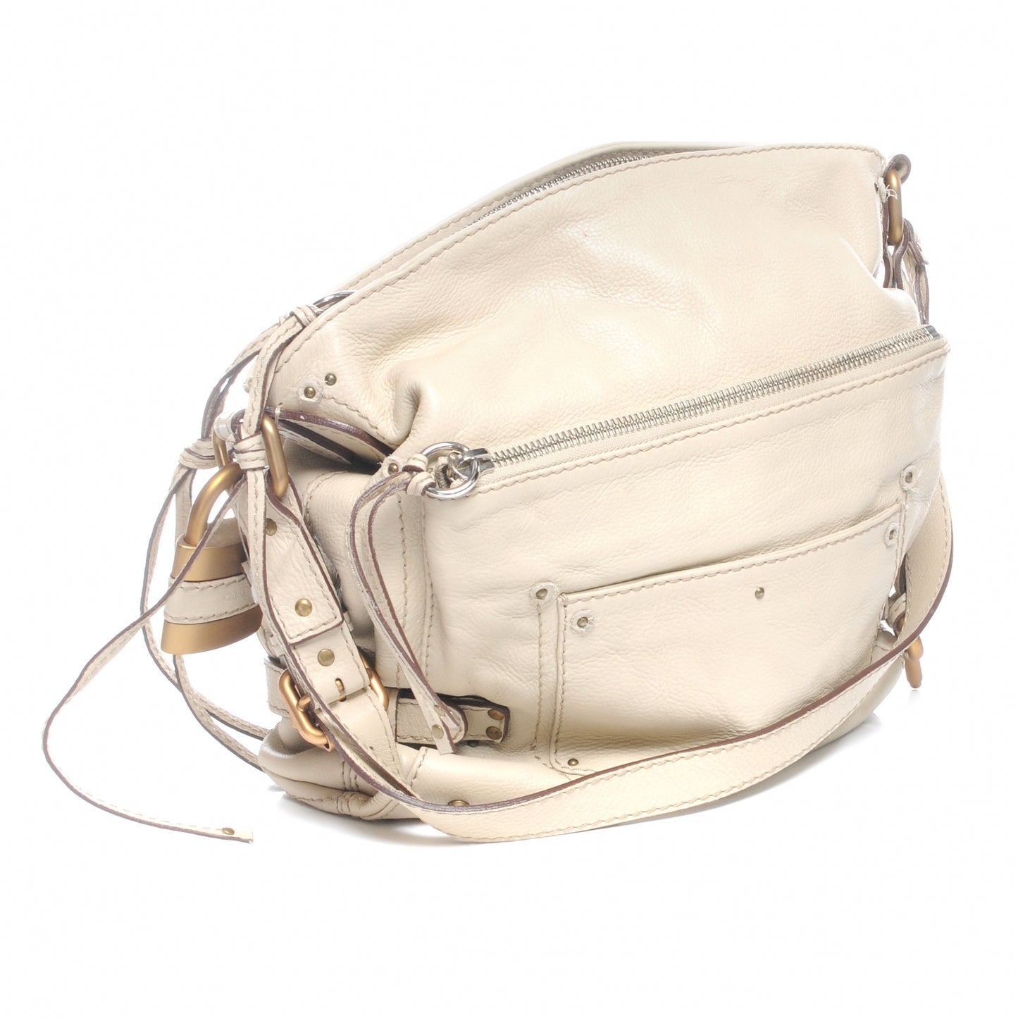 Leather Paddington Hobo Beige