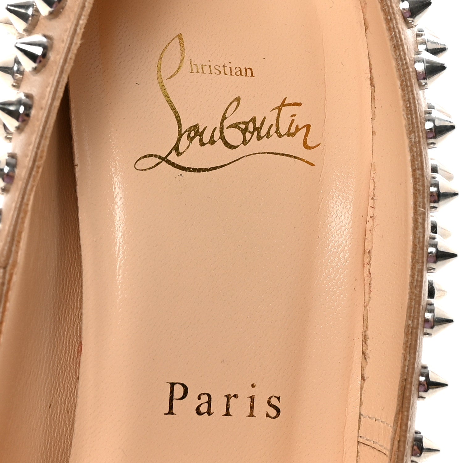 Christian Louboutin Nappa Bianca Spikes 140 Pumps 37.5 Corde Silver 8 of 8