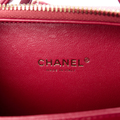 Chanel Caviar Quilted Small CC Filigree Vanity Case Burgundy 6 of 12