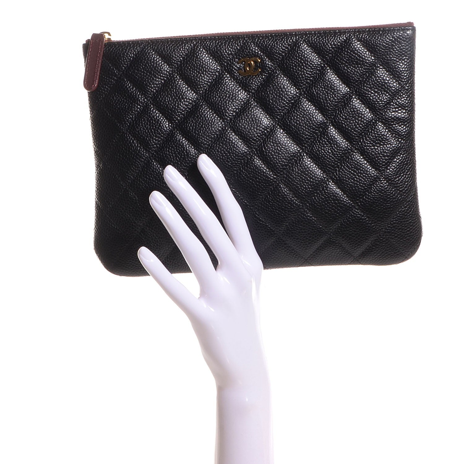 Chanel Caviar Quilted Medium Cosmetic Case Black 2 of 8