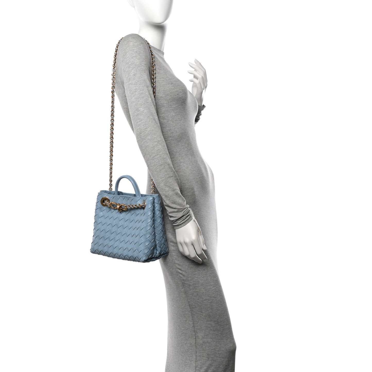 Nappa Intrecciato Small Andiamo Shoulder Bag Ice