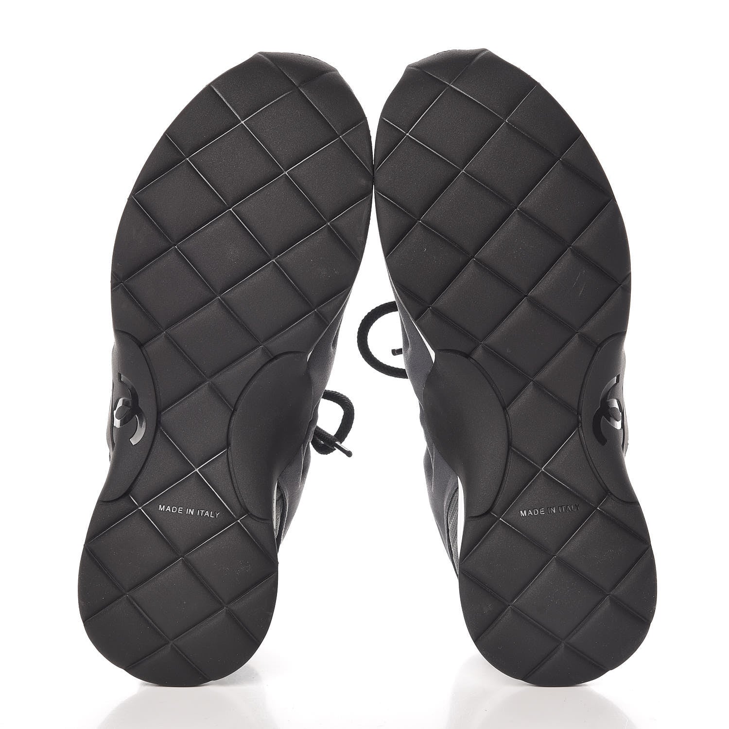 Chanel Stretch Fabric CC Sneakers 35 Grey 5 of 8
