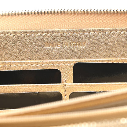 Chanel Metallic Lambskin Quilted Large Gusset Zip Around Wallet Gold 7 of 8