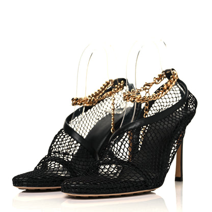 Bottega Veneta Mesh Nappa Chunky Chain Sandals 39 Black 3 of 9