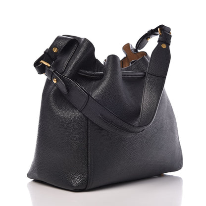 MCM Grained Calfskin Milla Drawstring Bucket Bag Phantom Gray 3 of 6