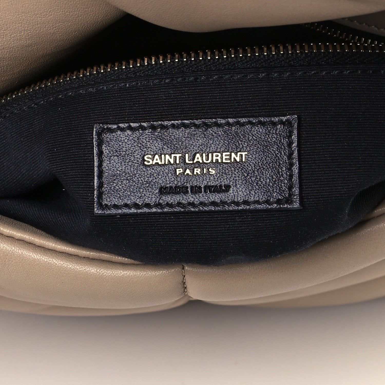 Saint Laurent Lambskin Quilted Medium Loulou Puffer Monogram Chain Satchel Dark Beige 6 of 10