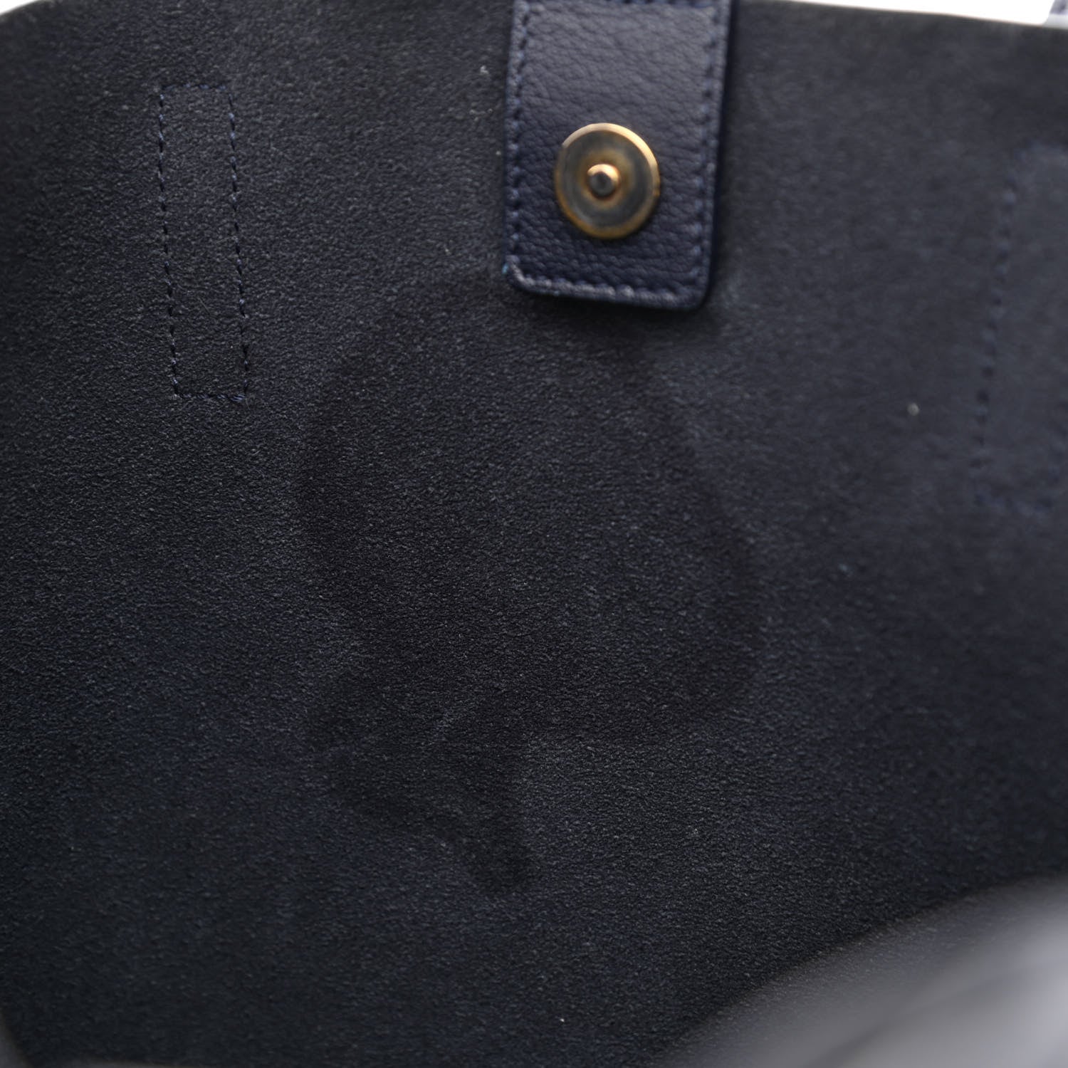Saint Laurent Calfskin Toy Shopping Tote Navy 12 of 13
