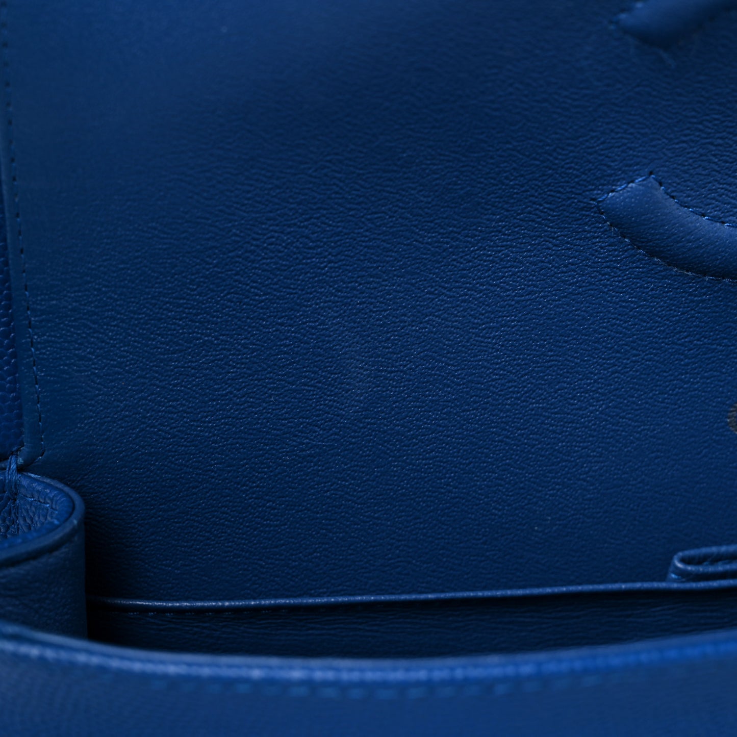 Caviar Chevron Quilted Medium Double Flap Blue