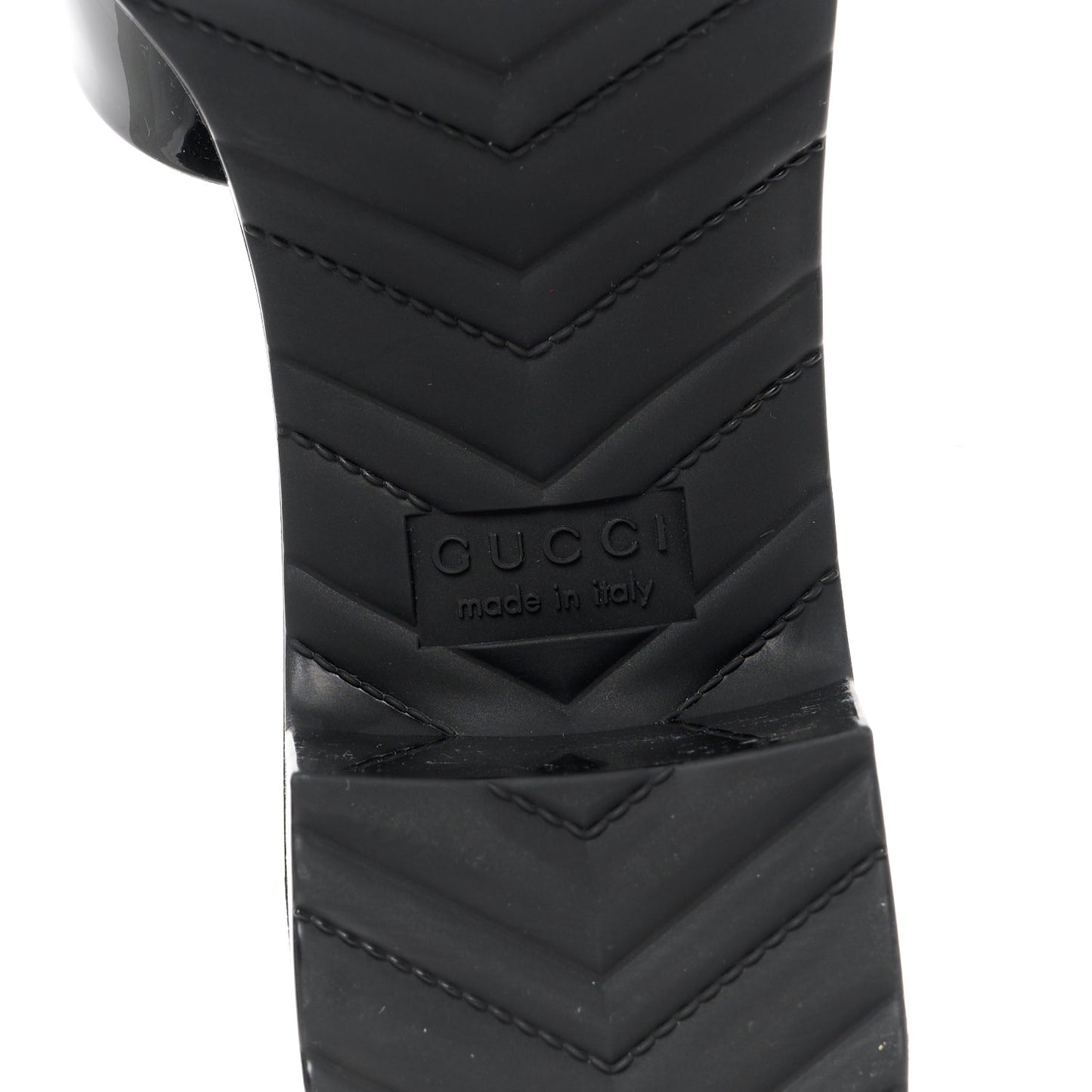Rubber Gucci Logo Womens Platform 20/60mm Slide Sandals 38 Black