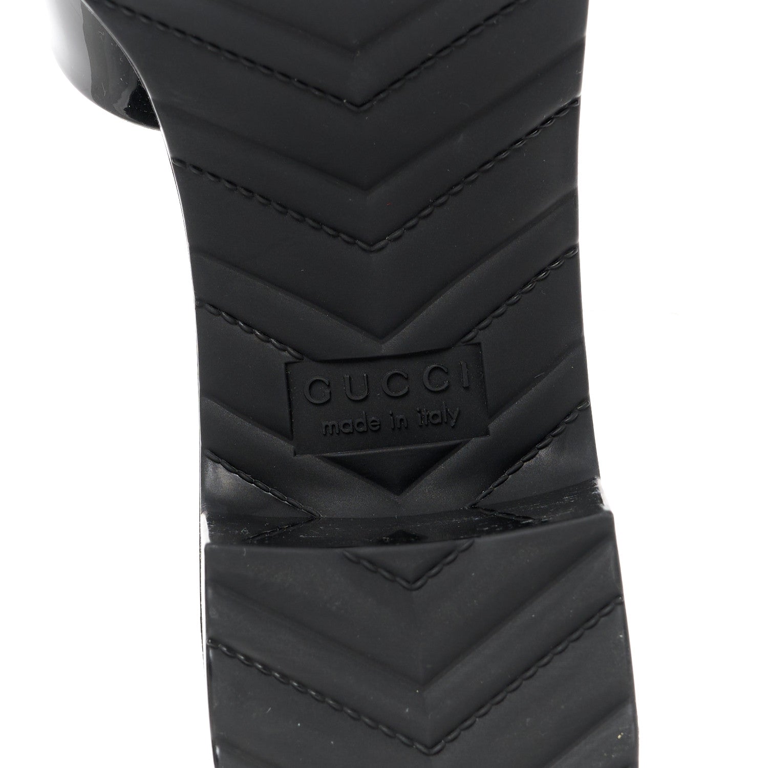 Gucci Rubber Gucci Logo Womens Platform 20/60mm Slide Sandals 38 Black 6 of 9