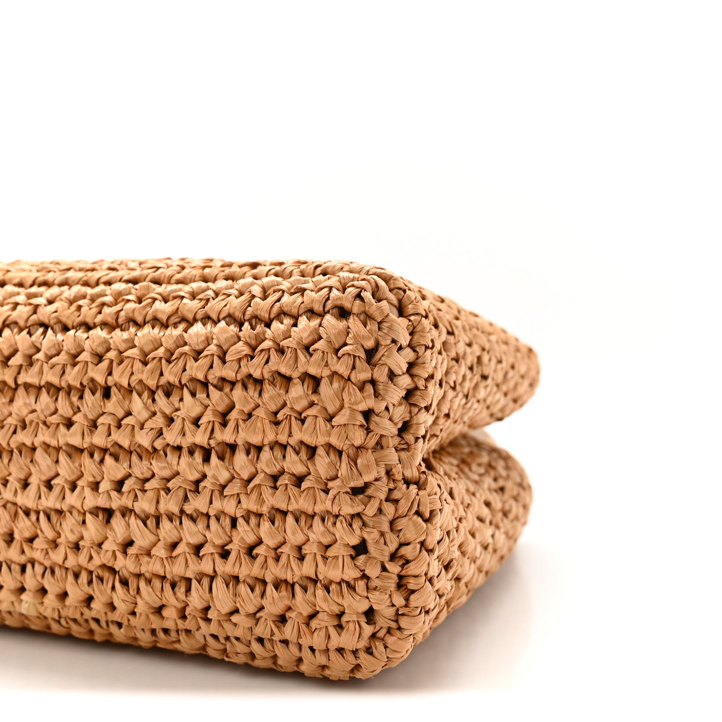 Braided Raffia Nano Kelly Flap Bag Dark Beige