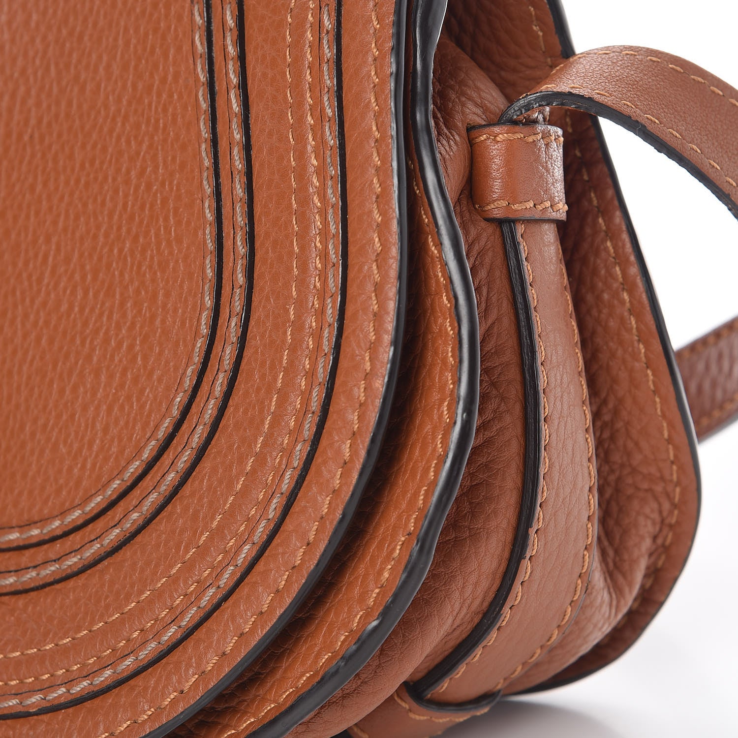 Chloe Calfskin Mini Marcie Round Crossbody Bag Tan 10 of 15