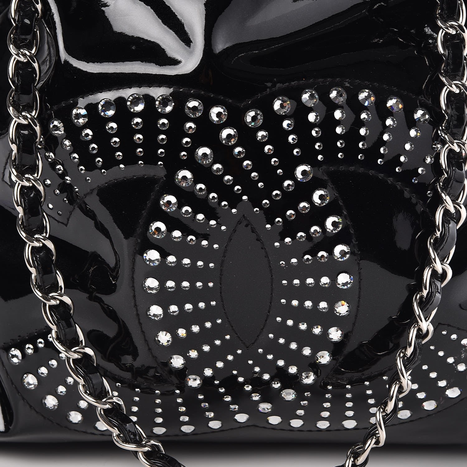 Chanel Patent Crystal Strass Bonbons Tote Black 8 of 11